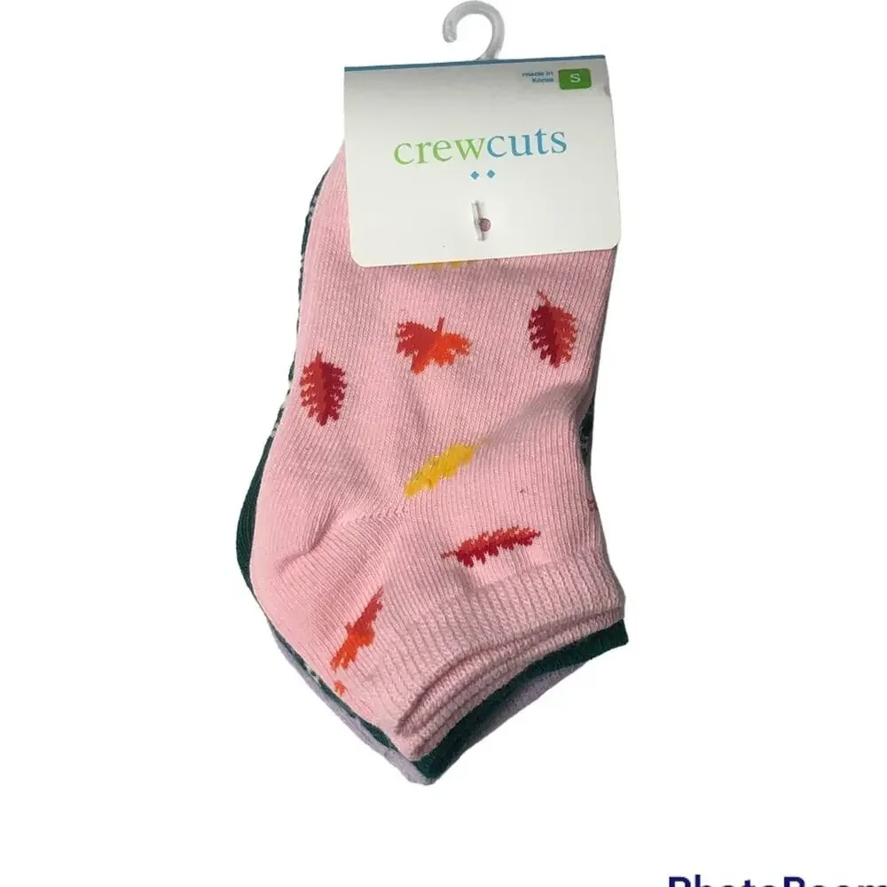 Crewcuts Girl's Fall Theme Multi- Print Socks Three Pairs Sz S NWT